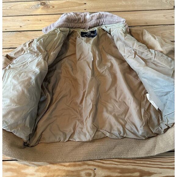Vintage Golden Fleece Bomber Jacket Size Large Men’s Tan Full Zip - Picture 4 of 12